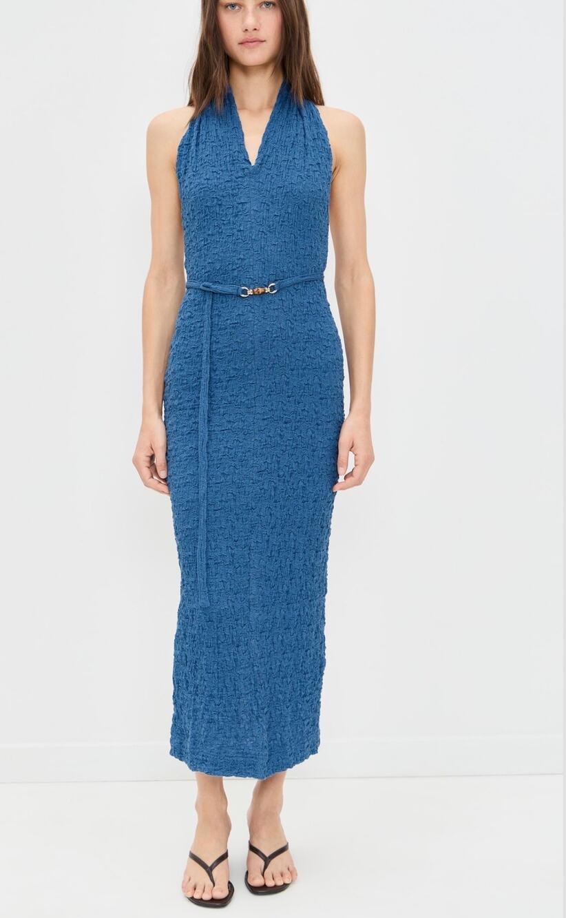 Sabina Musayev Kora Halter Neck Midi Dress in Navy M